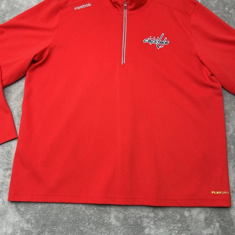 NHL Washington Capitals Reebok Center Ice Mens 1/4 Zip sweatshirt size 2XL